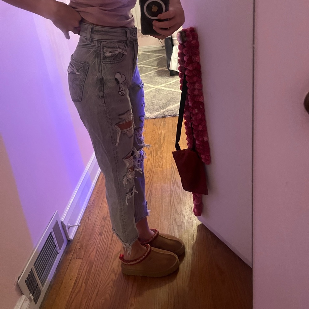 American Eagle Snoopy Mom Jeans- 000 X-Short